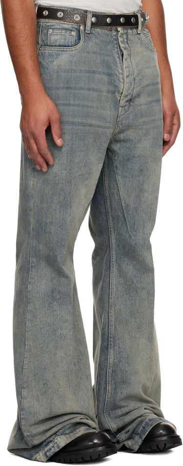 Kavbojke Rick Owens Flared Wide-Leg Distressed Jeans Concordians Bolan Modra | RR02E1335 DWG, 1