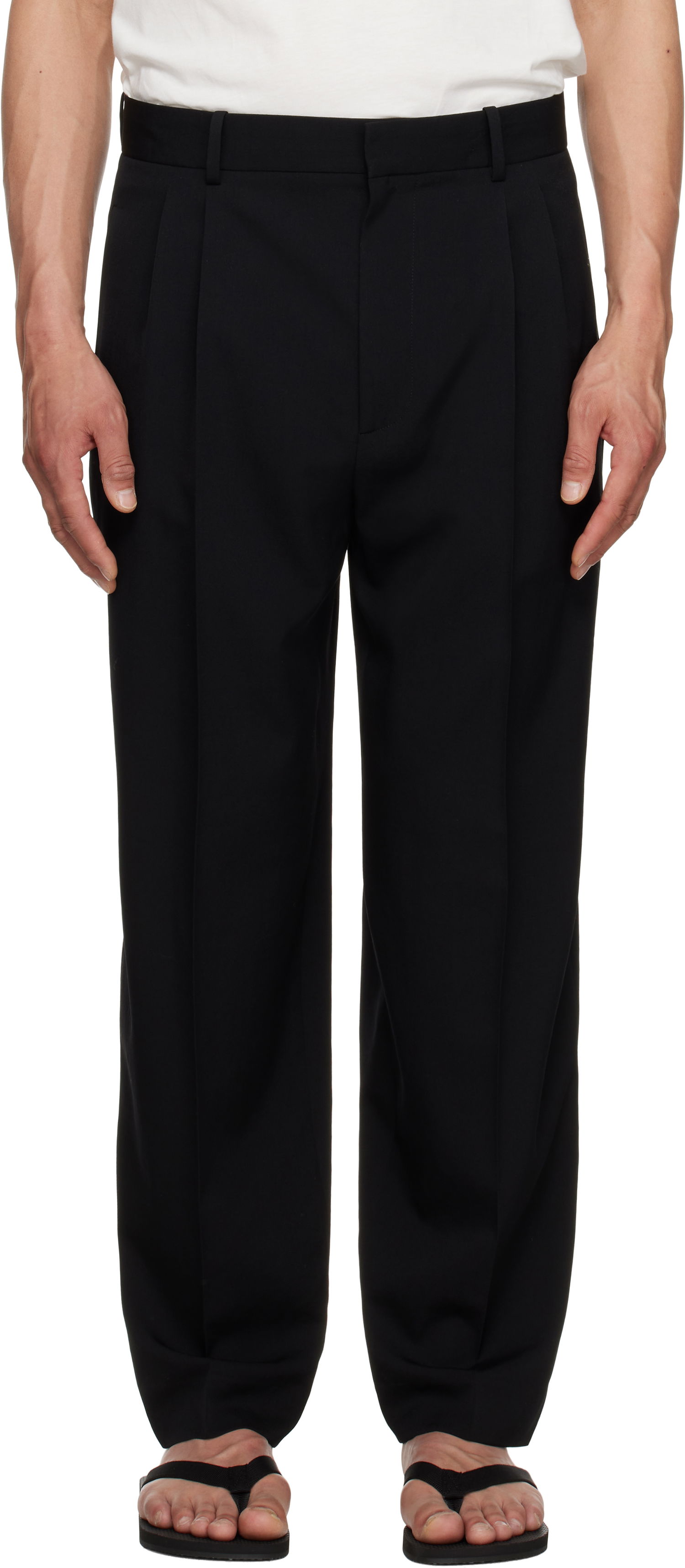 Hlače The Row The Row Silas Pleated Trousers Črna | 909-W3598, 0