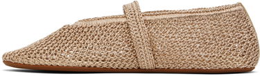 Obleke Alaïa ALAÏA Open Knit Ballerina Flats Bež | AA3A029TK047, 2