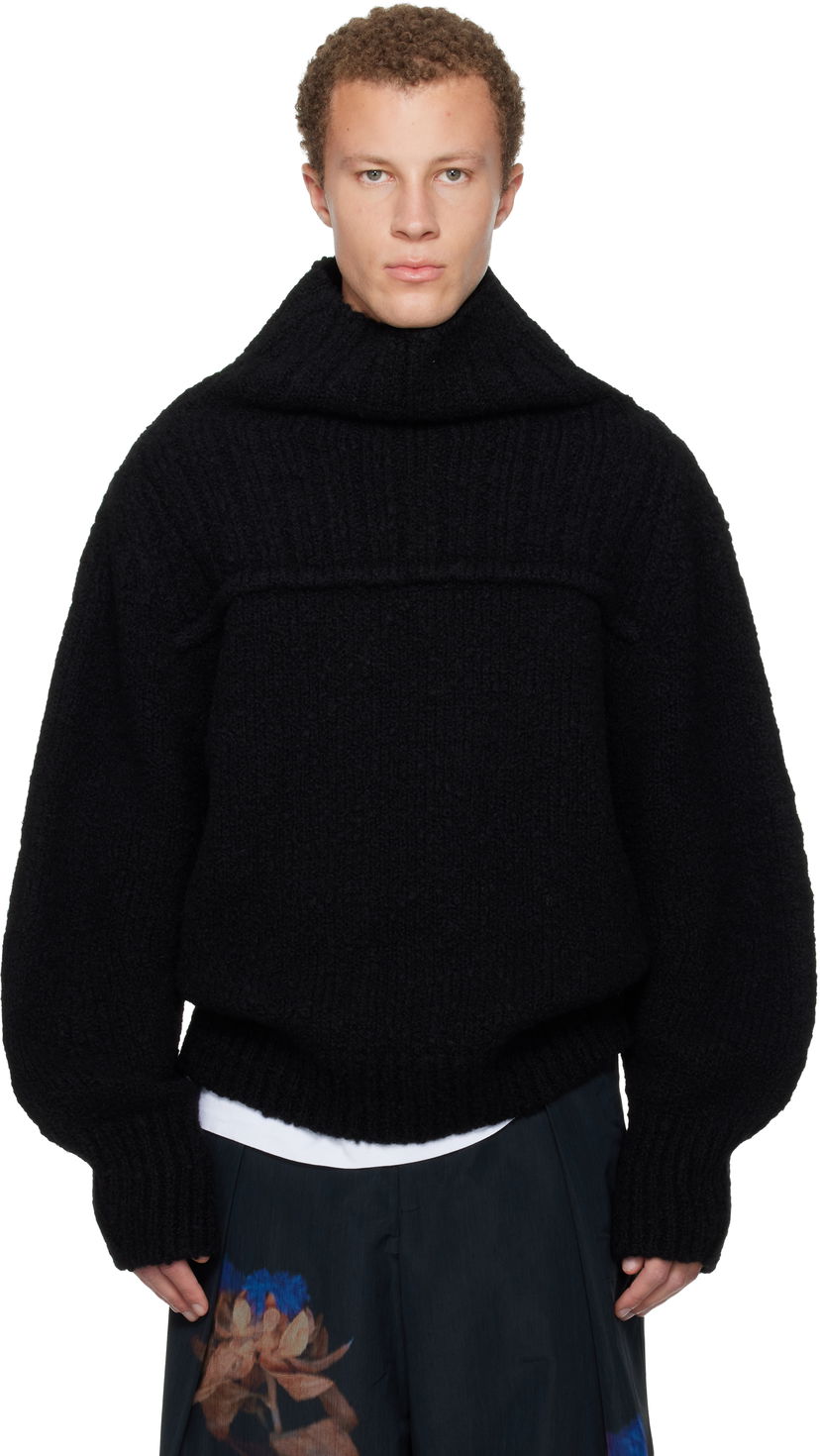 Pleteni pulover Dries Van Noten Dries Van Noten Wool Turtleneck Črna | 252-021236-2721