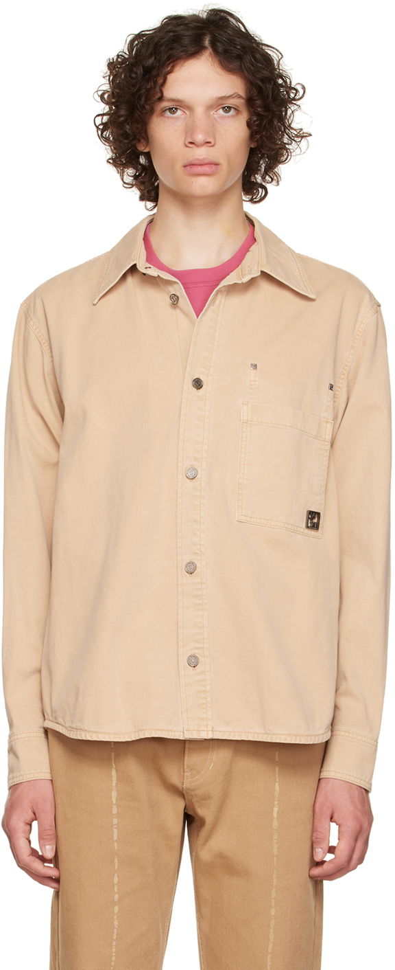 Srajce WOOYOUNGMI WOOYOUNGMI Patch Pocket Shirt Bež | W223SH11