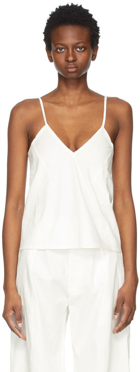 Majica brez rokavov Ambush AMBUSH Linen Camisole Bela | BWAD004S21FAB0010400