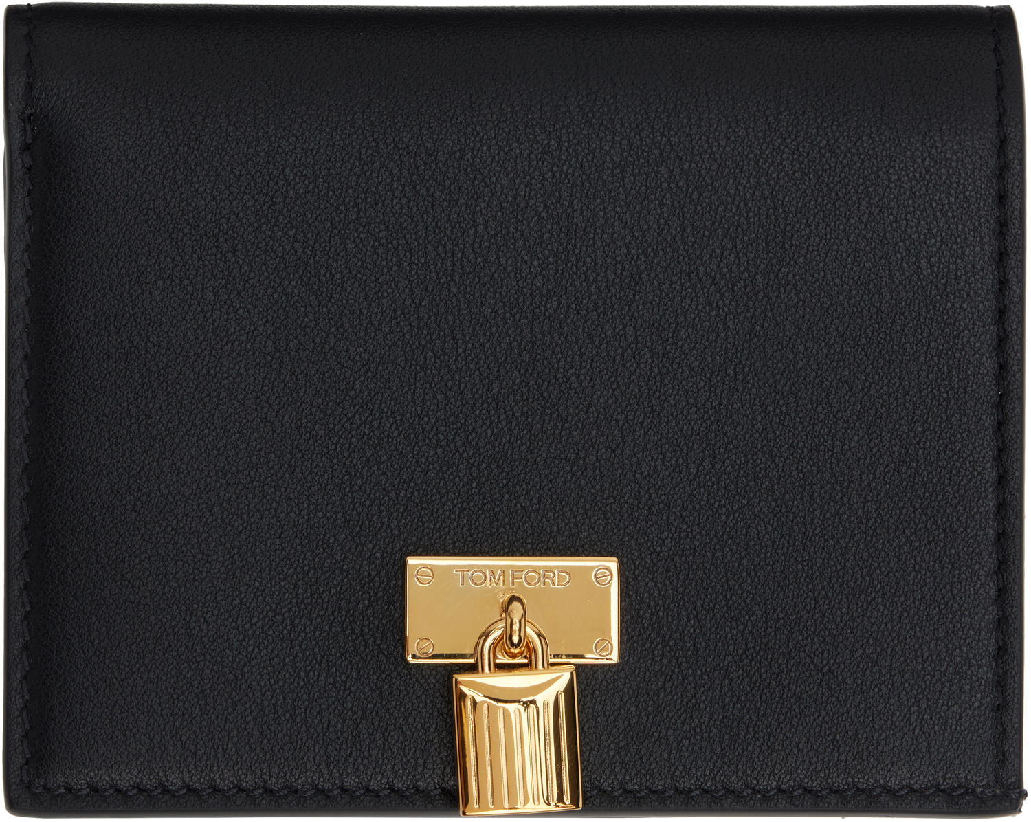 Denarnica Tom Ford Tom Ford Grain Leather Padlock Compact Wallet Črna | S0518-LCL490G, 0