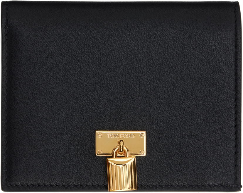 Denarnica Tom Ford Tom Ford Grain Leather Padlock Compact Wallet Črna | S0518-LCL490G