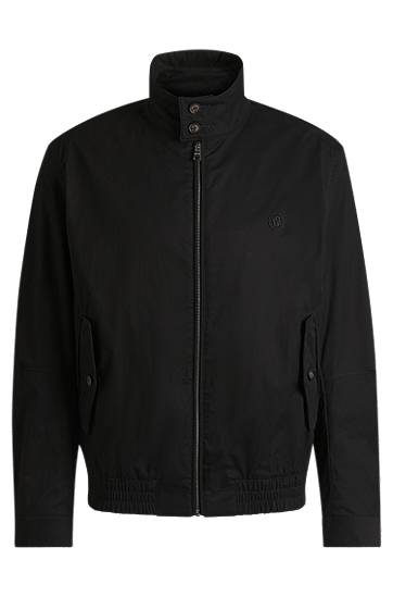 Bomber jakna BOSS Double B Monogram Cotton-Blend Jacket Črna | 50540378