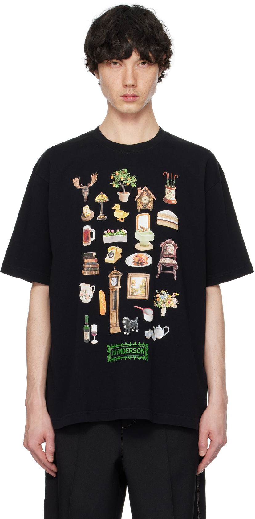 Majica JW Anderson JW Anderson Diorama Graphic T-Shirt Črna | JT0273-PG1551