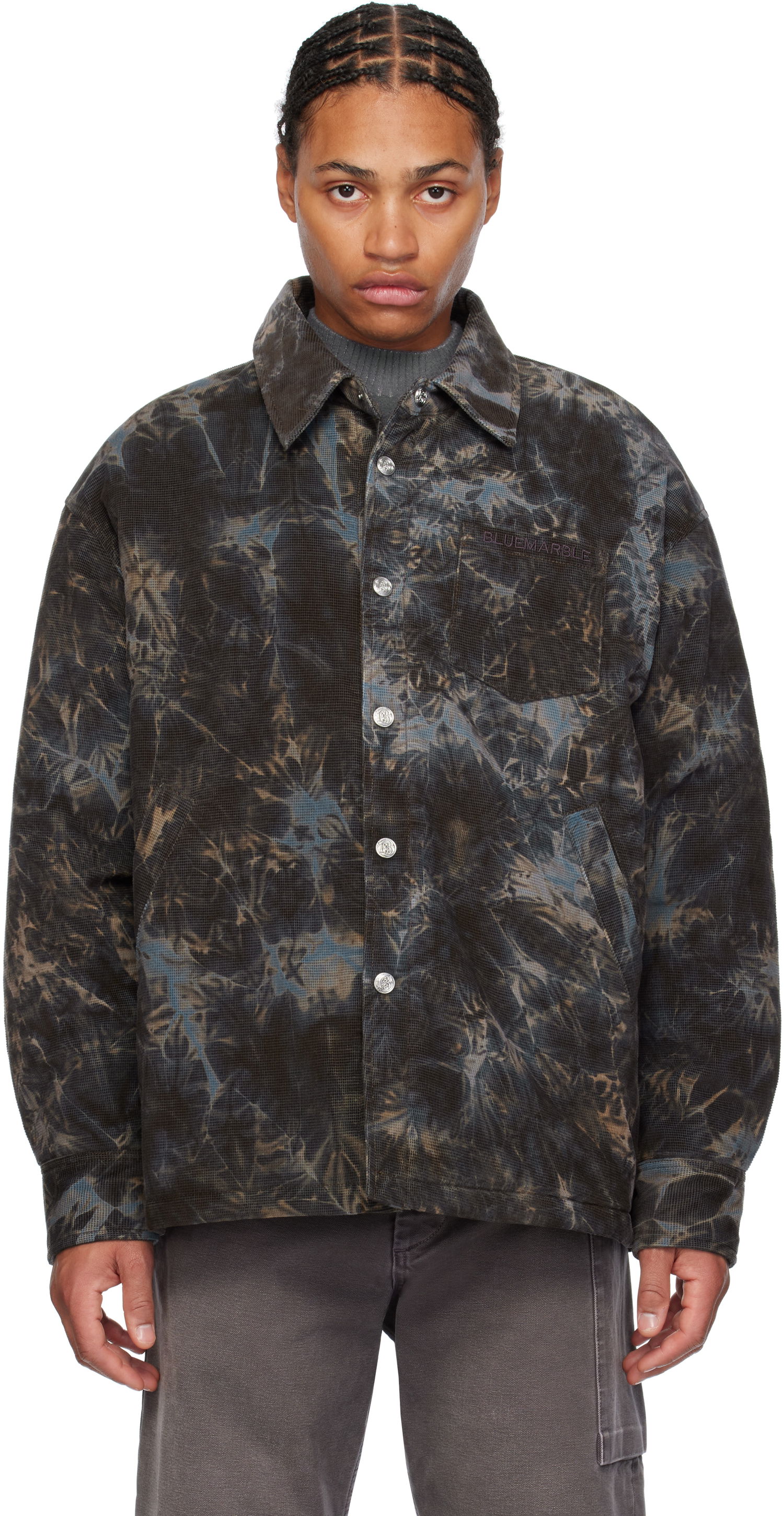 Srajce Bluemarble Padded Corduroy Overshirt Modra | SH18 CD02B24 GRE, 0