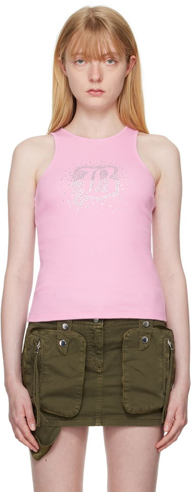 Majica brez rokavov Blumarine Blumarine Crystal Tank Top Roza | P444T027A, 0