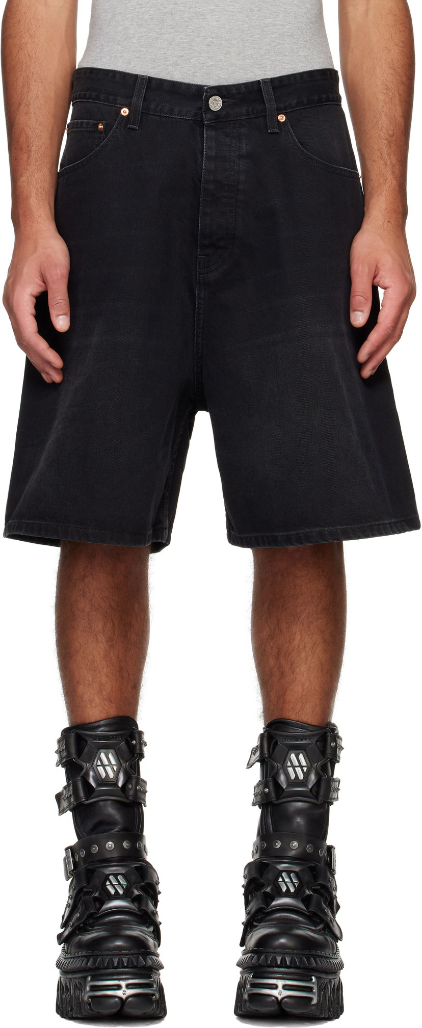 Kratke hlače VETEMENTS Vetements Button-Fly Denim Shorts Črna | UA66SS500B