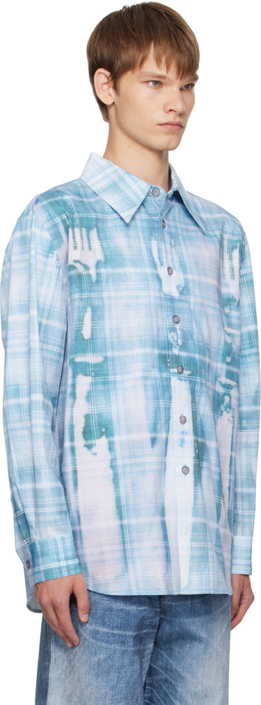 Srajce Andersson Bell Andersson Bell Trompe L'oeil Printed Check Shirt Modra | atb1340m, 1