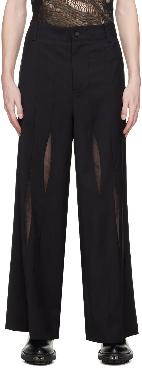 Hlače Feng Chen Wang Feng Chen Wang Paneled Trousers Črna | FMS17TR05