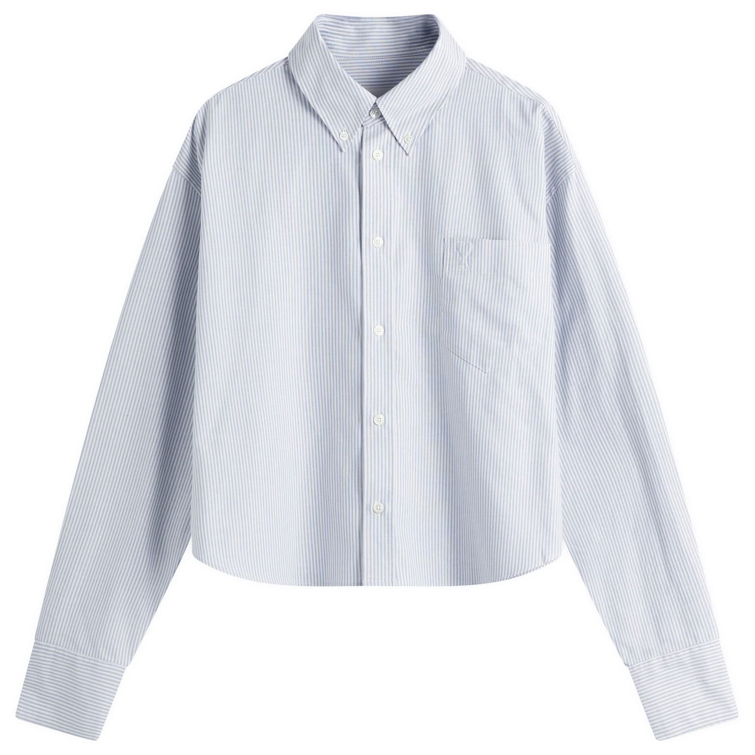 Srajce AMI AMI Paris ADC Cropped Oversized Shirt, Size Large Modra | USH123-CO0087-4503, 1