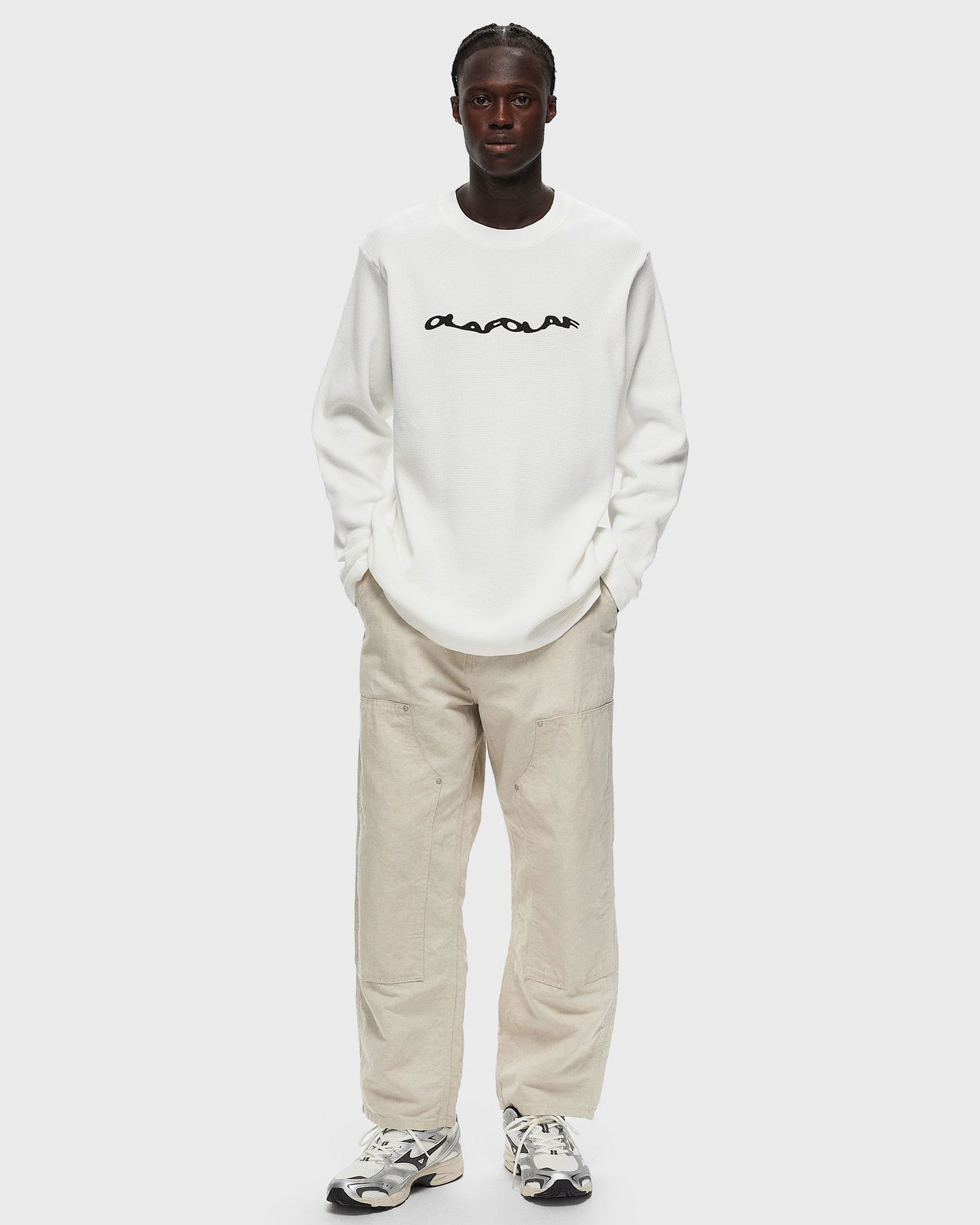 Majica ØLÅF WAFFLE TEE LS Bela | M180113-WHITE, 1