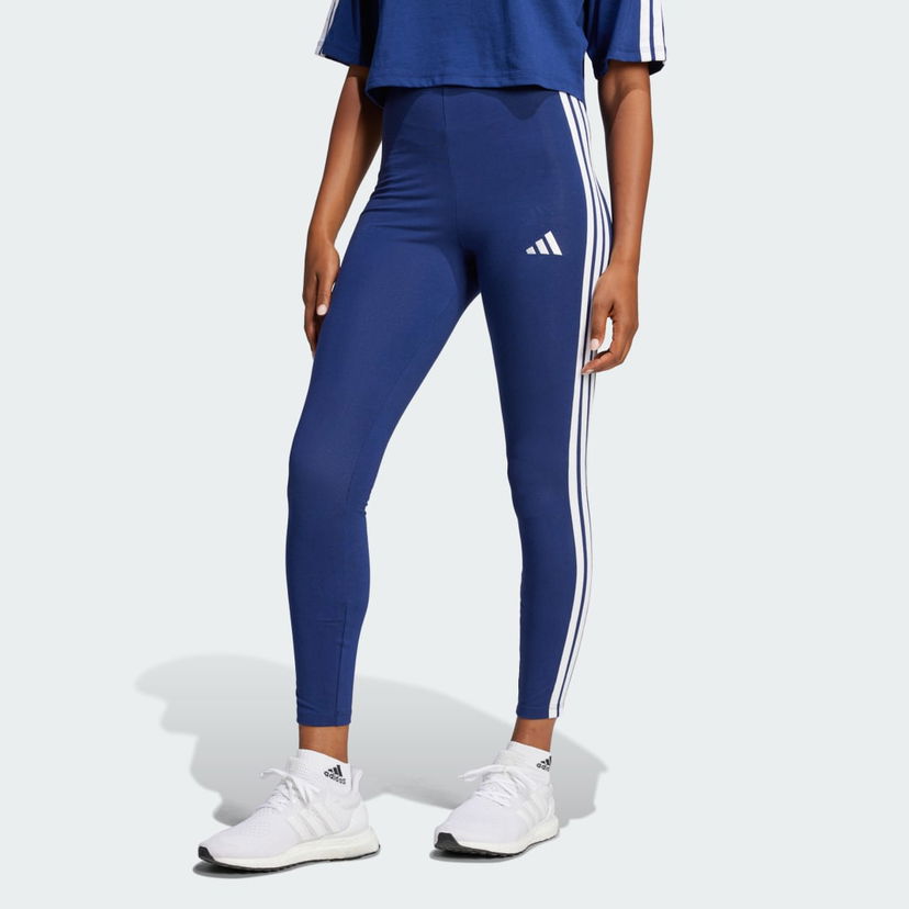 Pajkice adidas Performance 3-Stripes Cotton Leggings Modra | JE0067
