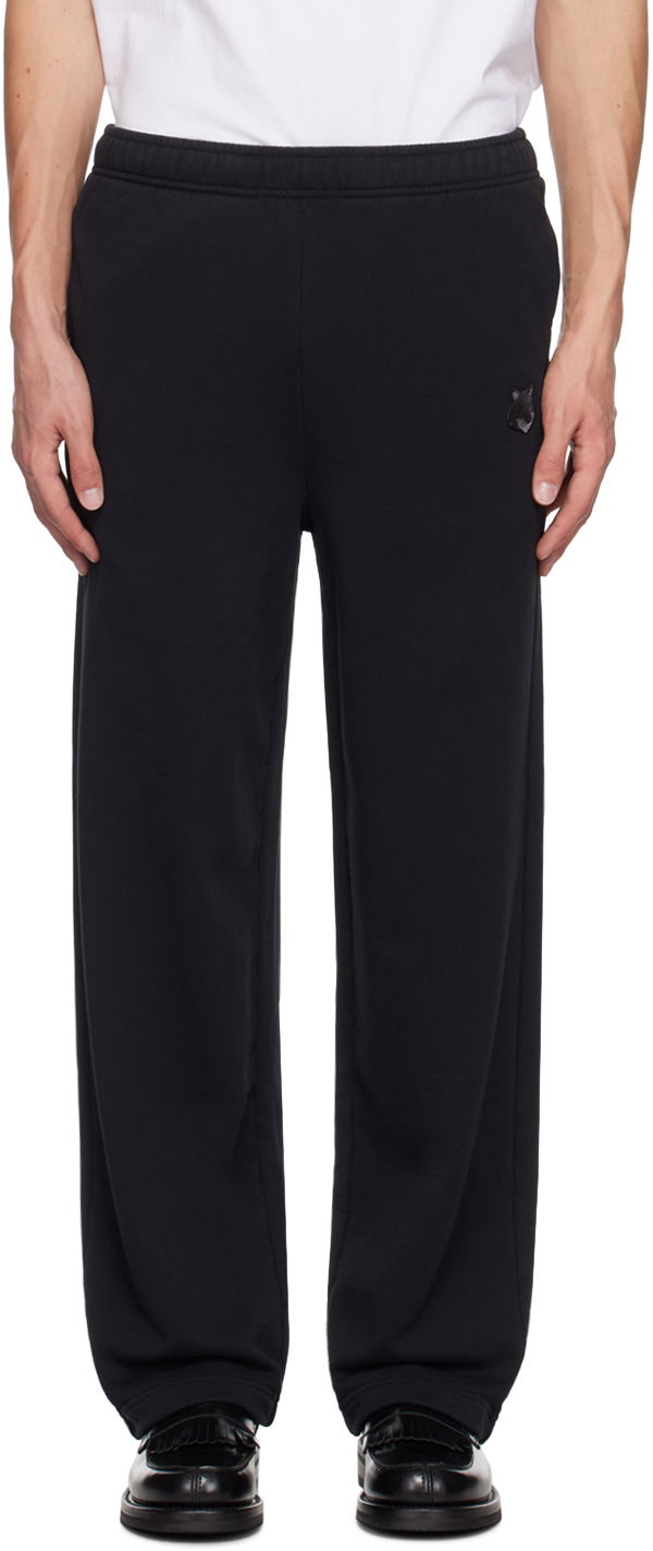 Trenirka MAISON KITSUNÉ Black Bold Fox Head Patch Sweatpants Črna | NM01111KM0001