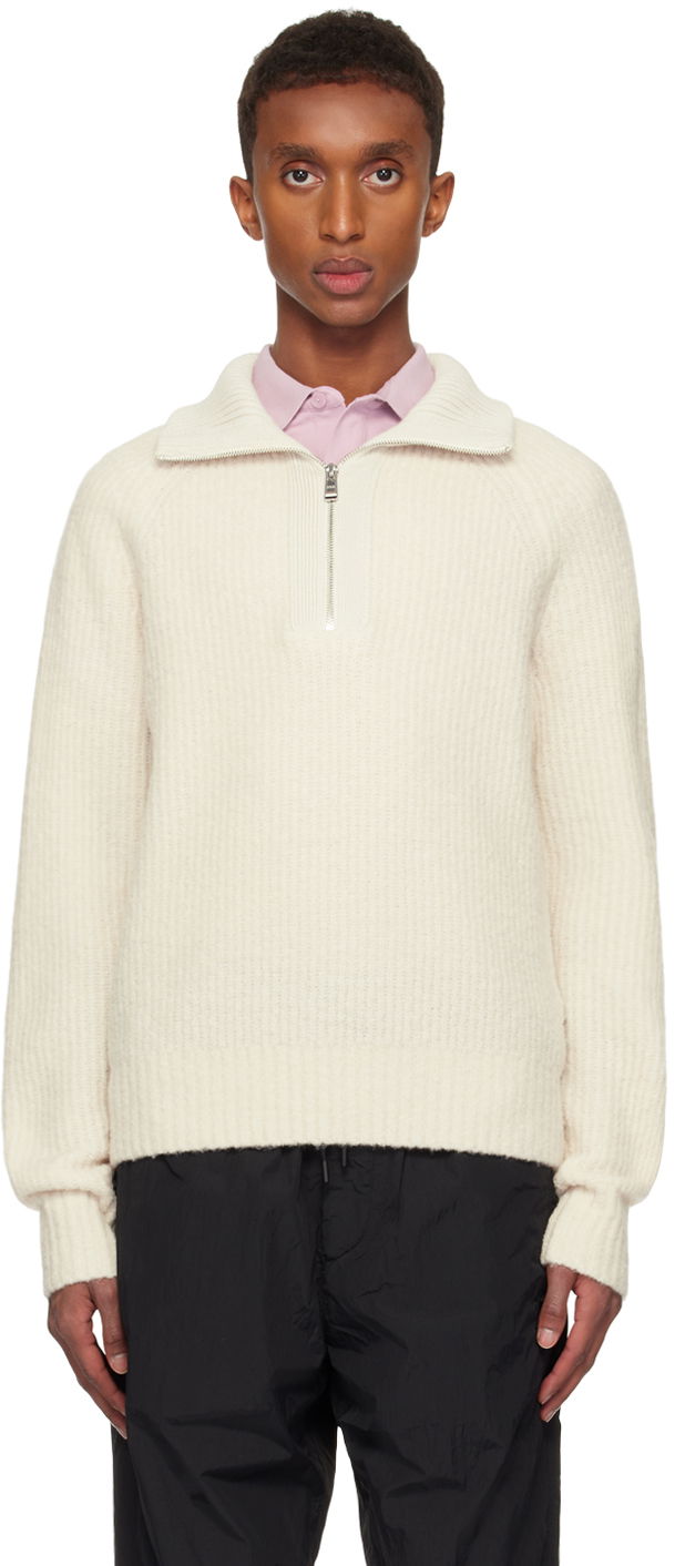 Pleteni pulover BOSS Wool Turtleneck Bela | 50526861