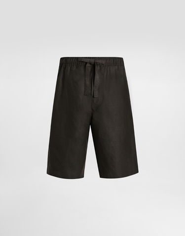 Kratke hlače Dolce & Gabbana Dolce & Gabbana Linen Drawstring Shorts Črna | GP0T1TFU4MCN0000, 0