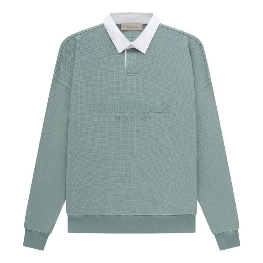 Polo majica Fear of God Essentials Waffle Long Sleeve Polo Zelena | FOG-SS23-056, 0