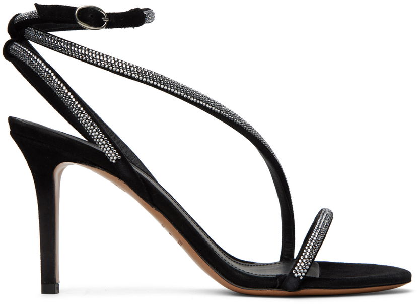 Superge in čevlji ISABEL MARANT Isabel Marant Atria Rhinestone-Embellished Strappy Heeled Sandals Črna | 22HSD1032-22H003S