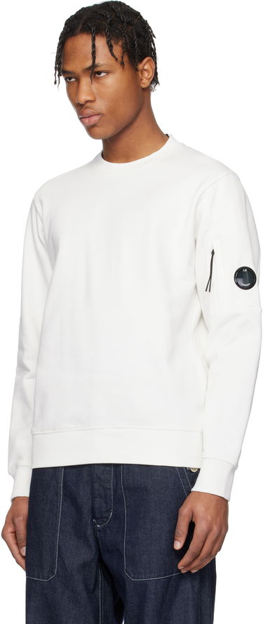 Pleteni pulover C.P. Company C.P. Company Diagonal Raised Fleece Crewneck Lens Sweatshirt Bela | 18CMSS023A-005086W, 3