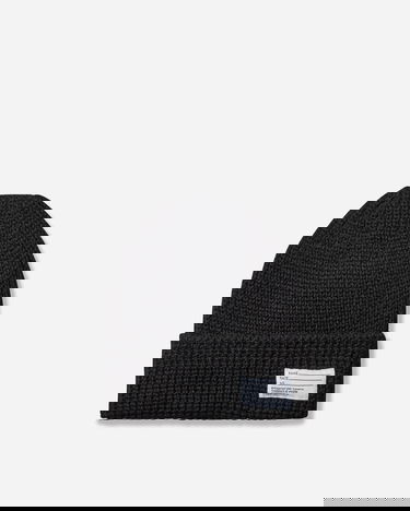 Beanie visvim Ribbed Knit Wool Beanie with Text Label Črna | 0125203003010 1, 0