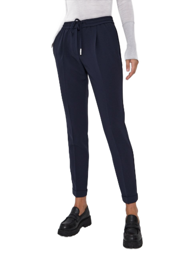 Hlače BOSS High Waist Pants Mornarica | 50427841