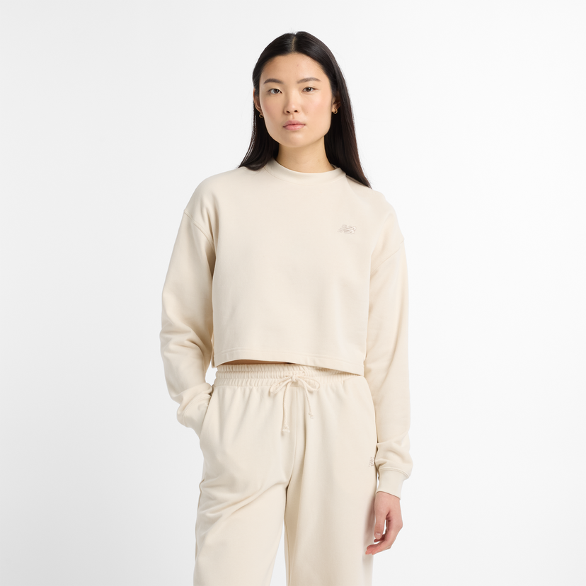 Pulover New Balance Women's Cropped Sweatshirt Bež | NBWT51514LIN
