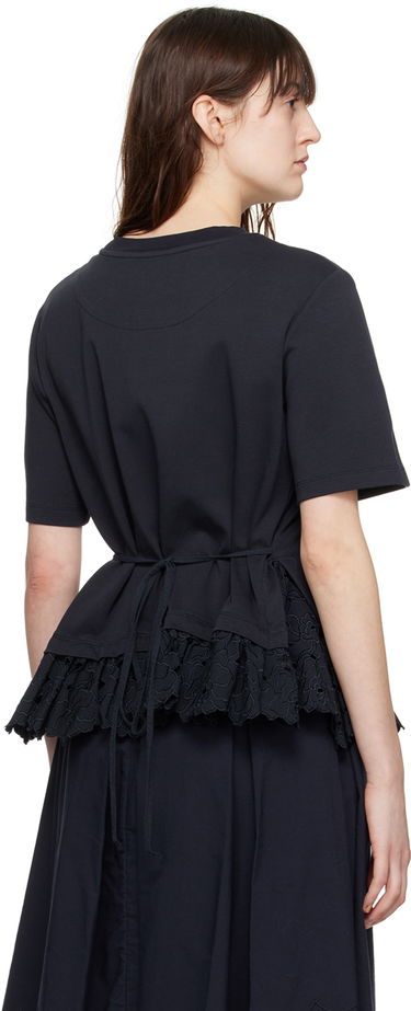 Majica Erdem Erdem Layered Peplum T-Shirt Mornarica | PS24_R1JRT3_NCJ, 2