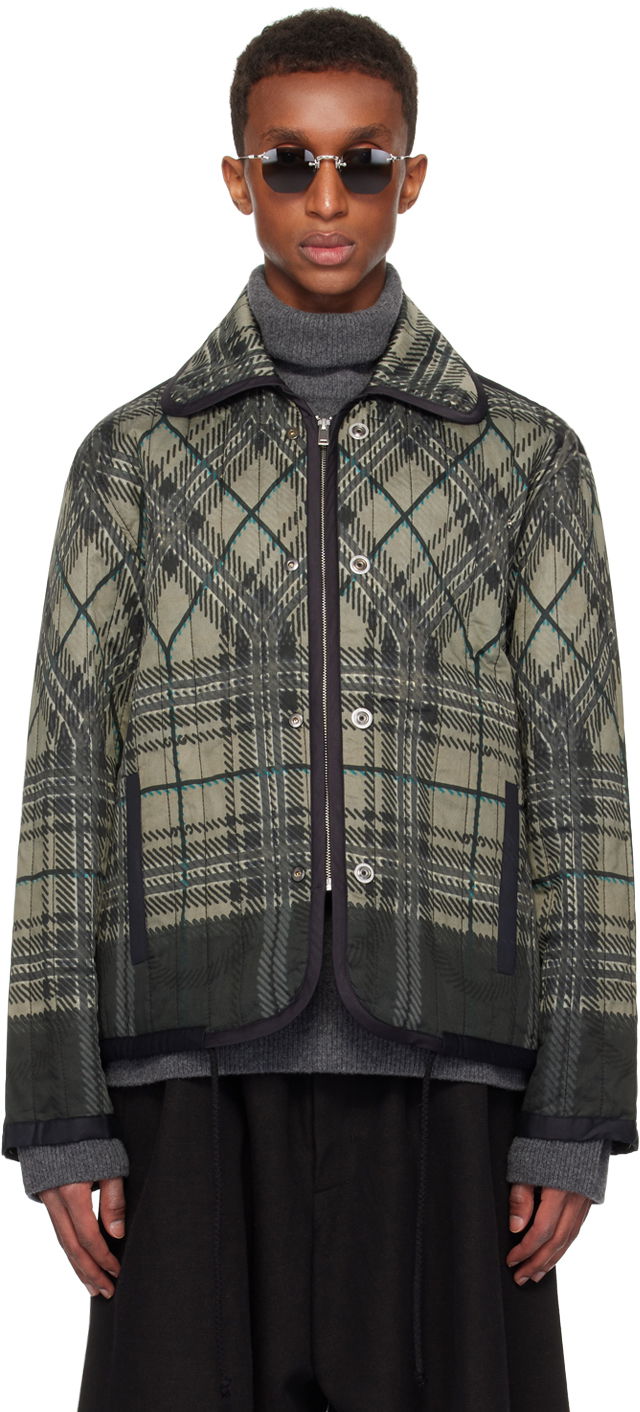 Jakna Craig Green Green & Black Quilted Plaid Jacket Zelena | CGAW24CWOJKT68