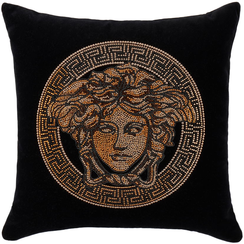 Home decor Versace Black Studded Icon Cushion Črna | ZCU454500_ZCOV0002