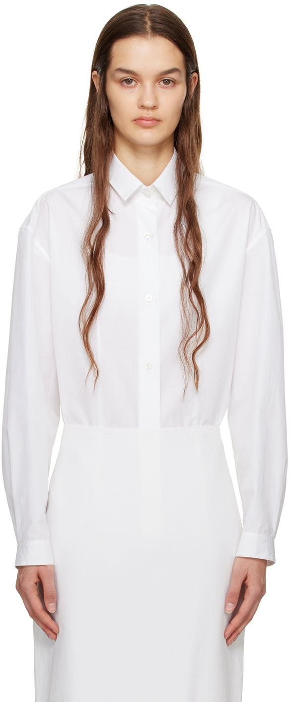 Srajce The Row Long Sleeve Button-Up Shirt Bela | 7212-W2439
