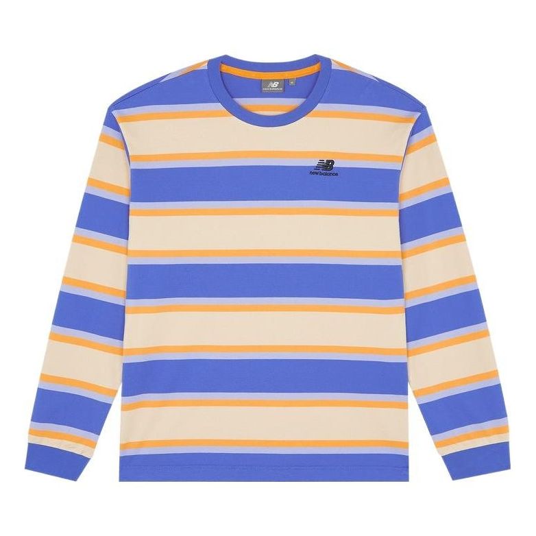 Srajce New Balance Classic Striped Long Sleeve Tee Modra | 5DC17073-RBL