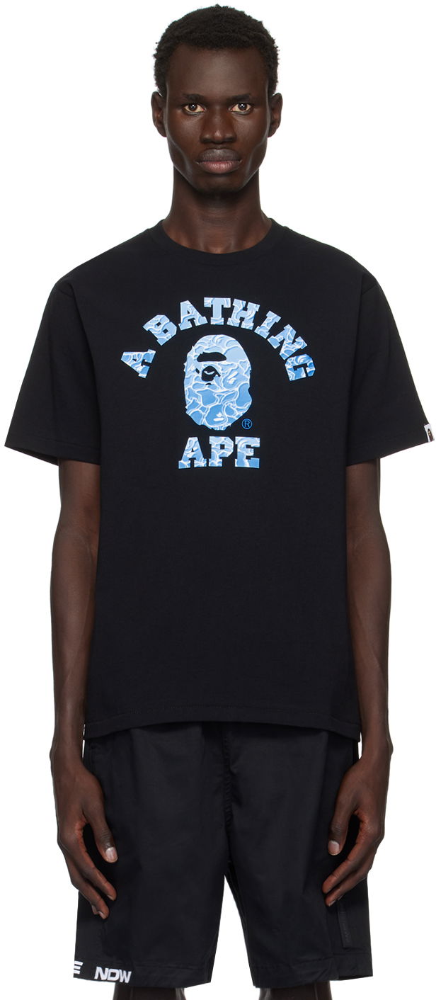 Majica BAPE ABC Sea Surface Camo College T-shirt Črna | 001TEK701005F