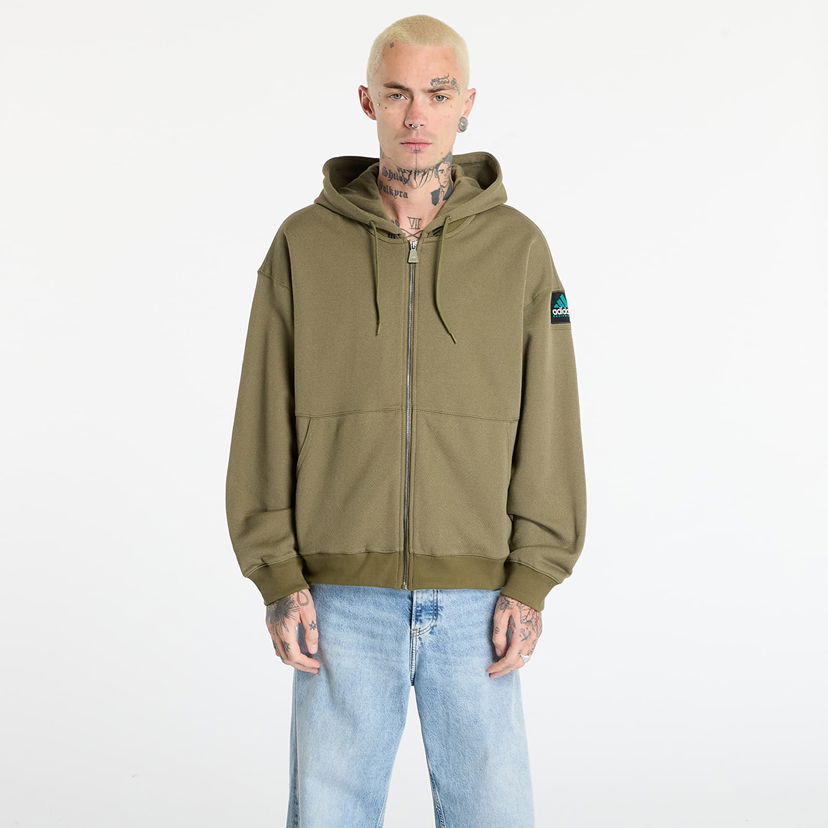 Pulover adidas Originals Equipment Reflective Hoodie Full-Zip Zelena | JV7650