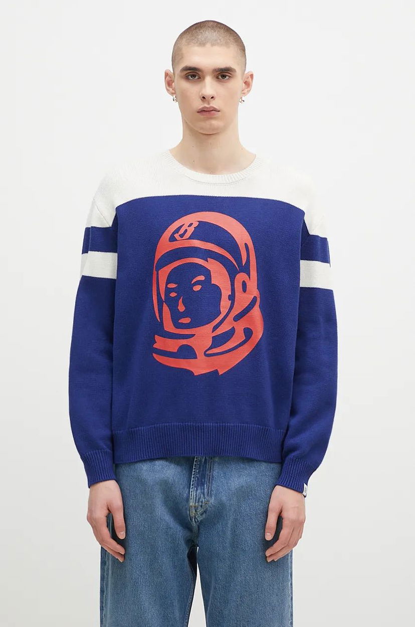 Pleteni pulover BILLIONAIRE BOYS CLUB Astro Knitted Crewneck Sweater Modra | B24325