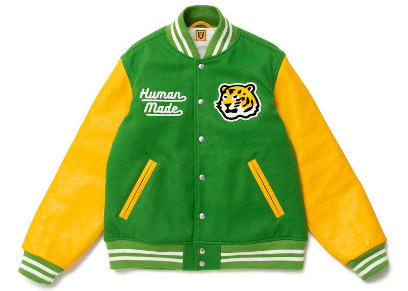 Bomber jakna Human Made Green and Yellow Varsity Jacket Zelena | HM24JK018