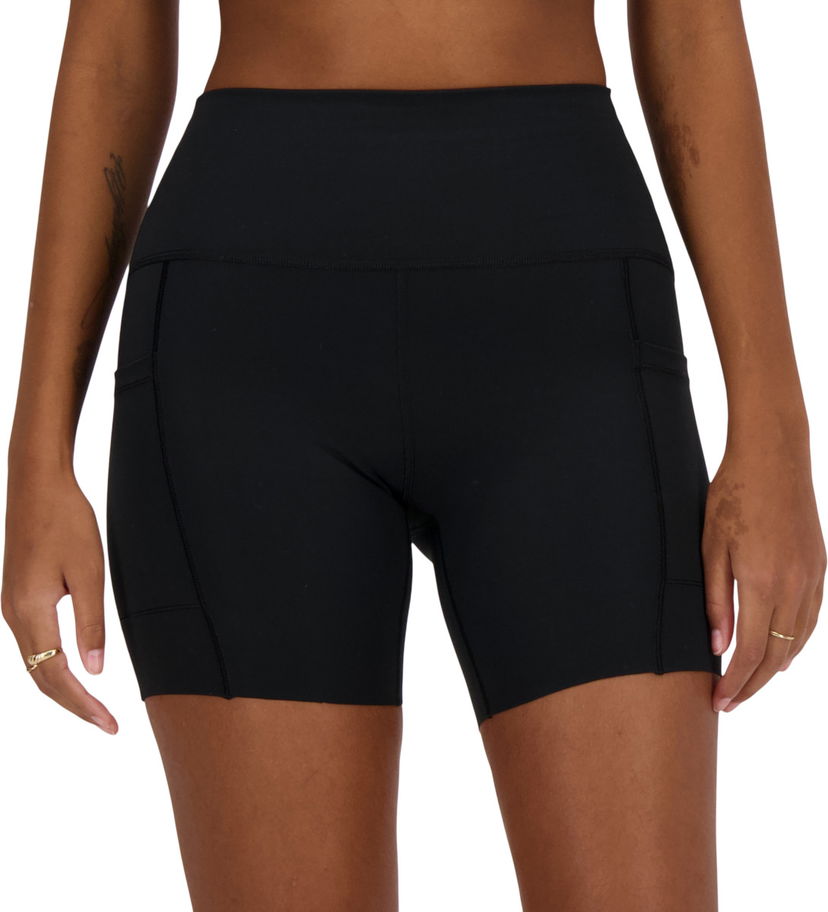 Kratke hlače New Balance Sleek Pocket High Rise Short 6" Črna | ws41271-bk