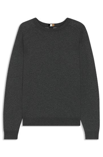 Pleteni pulover BOSS Regular-fit sweater in cotton and virgin wool Siva | 50549977