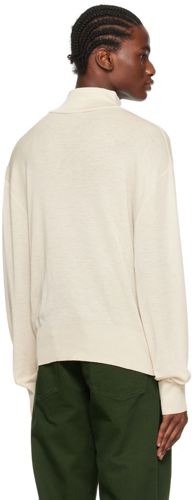 Pleteni pulover LEMAIRE LEMAIRE Dropped Shoulder Turtleneck Bela | TO1137 LK1011, 2