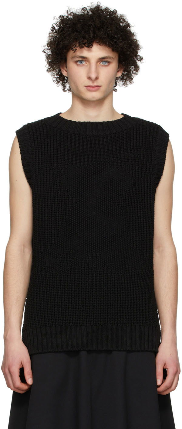 Pleteni pulover We11done We11done Knit Monster Vest Črna | WD-KV1-22-607-U-BK
