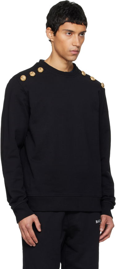 Pulover Balmain Chain Lion Buttons Sweatshirt Črna | FH1JS155JB13, 1