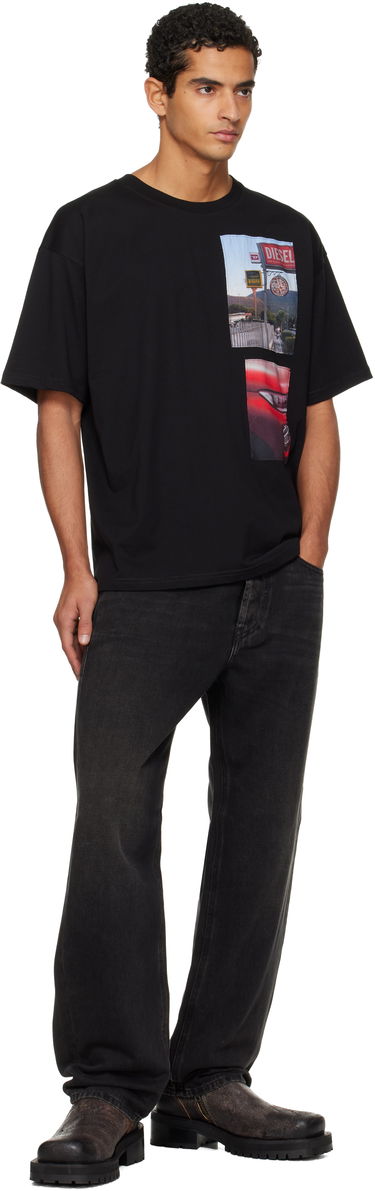 Majica Diesel T-shirt with Roadside Scene and Car Photo Patches Črna | A19467-0PLAT-9XX, 3