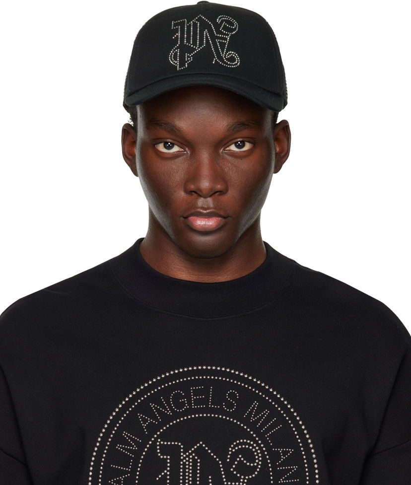 Oblačila Palm Angels Black PA Milano Stud Cap Črna | PMLB094R24FAB0021010