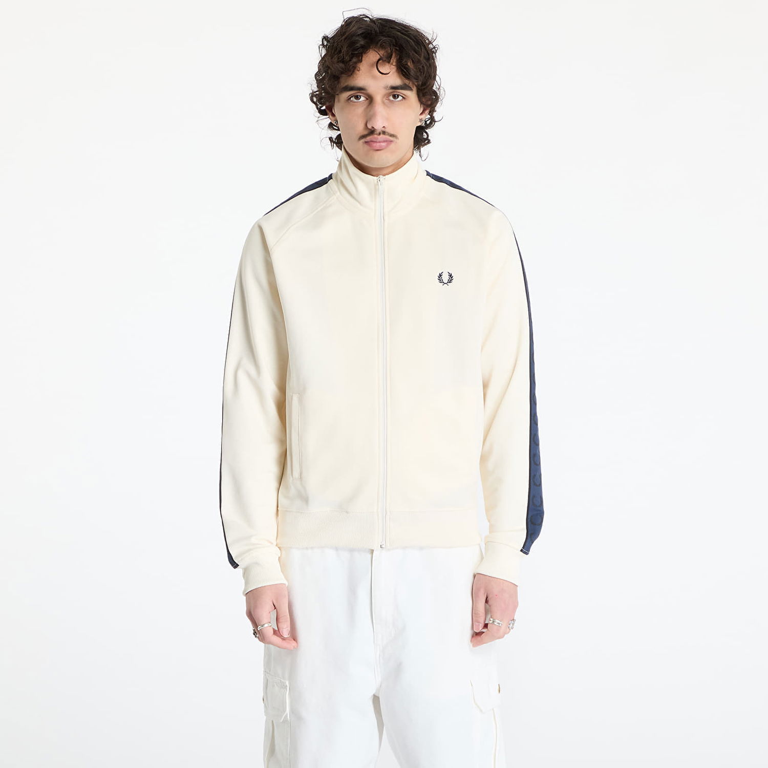 Pulover Fred Perry Fred Perry Contrast Tape Track Jacket Bež | J5557 Y24, 0