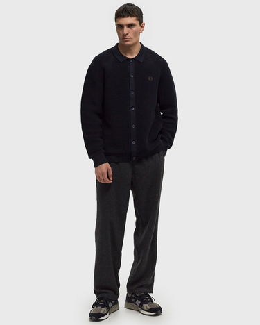 Pleteni pulover Fred Perry Pointelle Button-Through Cardigan Mornarica | K8566-608, 1