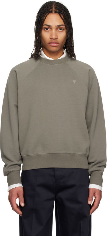 Pleteni pulover AMI AMI Paris Tonal Ami de Coeur Sweatshirt Zelena | USW074.747, 0