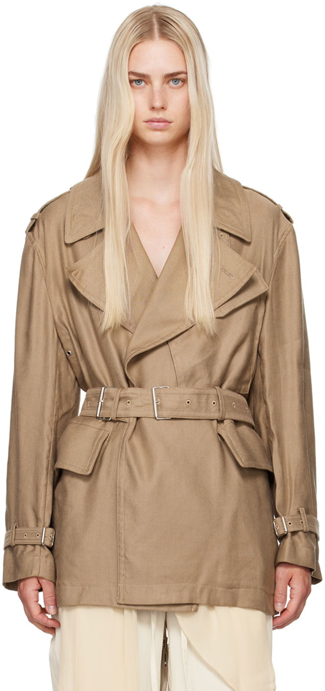 Trenčkot Helmut Lang Helmut Lang Rider Trench Coat Bež | O04HW401
