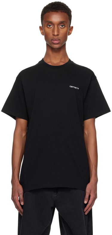 Majica Carhartt WIP Black Embroidered Logo T-Shirt Črna | I030435, 0