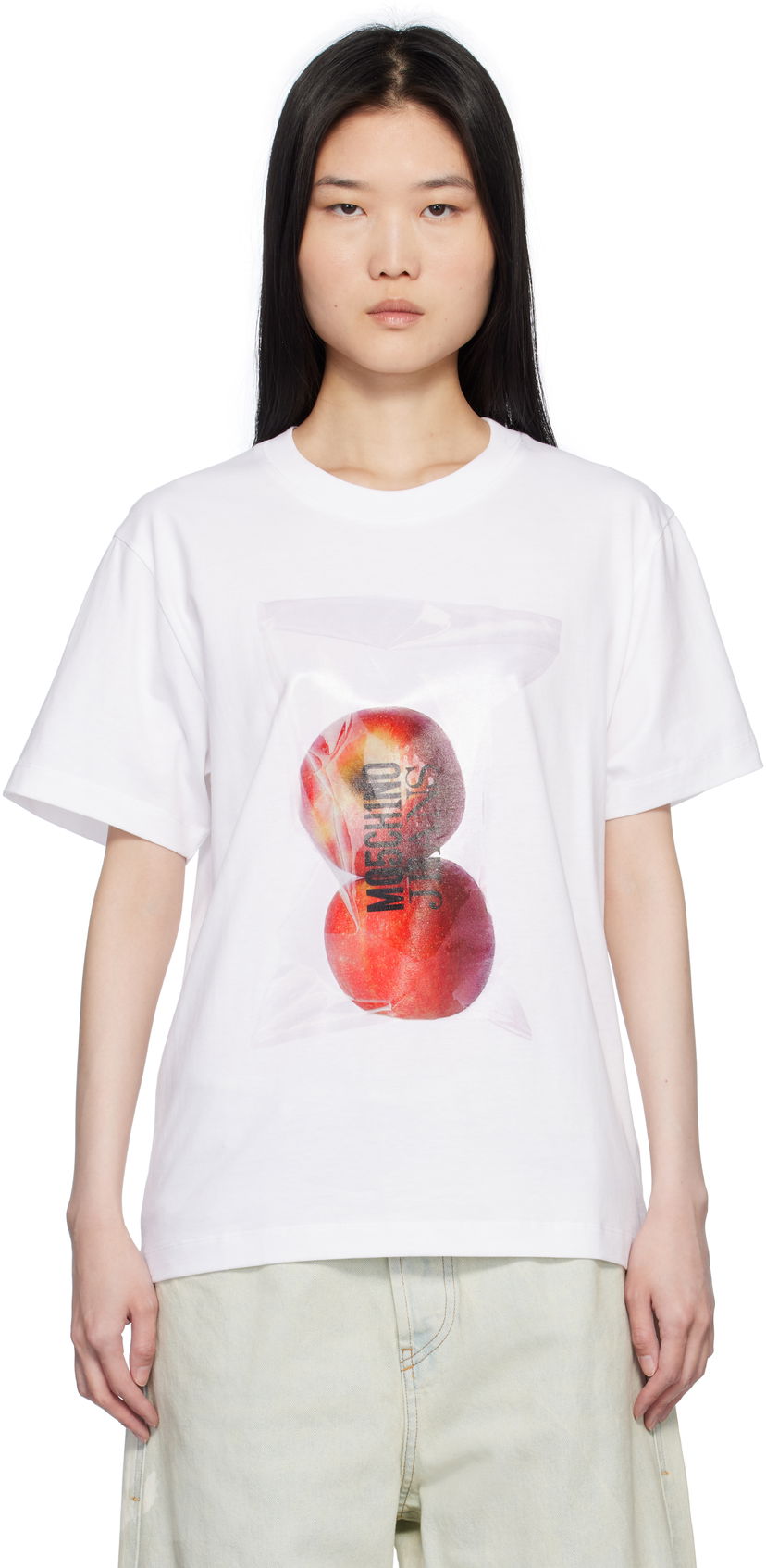 Majica Moschino Moschino Jeans Graphic T-Shirt Bela | 251K10707