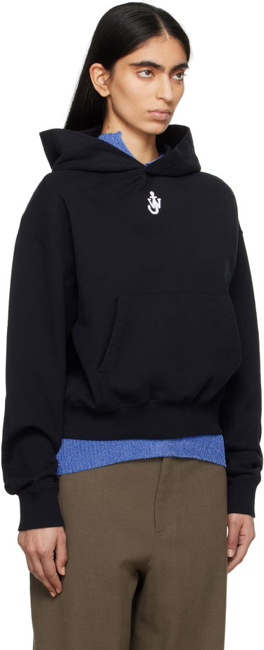 Pulover JW Anderson JW Anderson Anchor Logo Cropped Hoodie Črna | JW0216-PG1719, 1